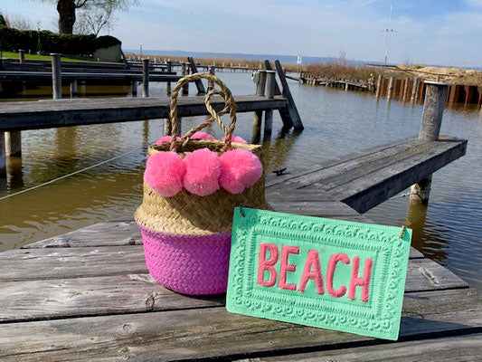 farbe:Pink | Korb Bali Pom Pom