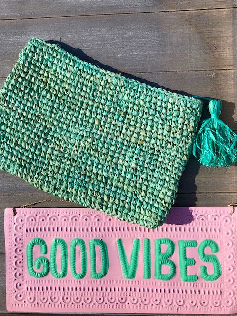 farbe:Türkis | Clutch Bast plain Medium