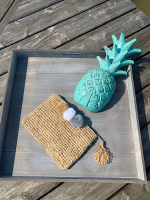 farbe:Beige | Clutch Pom Pom