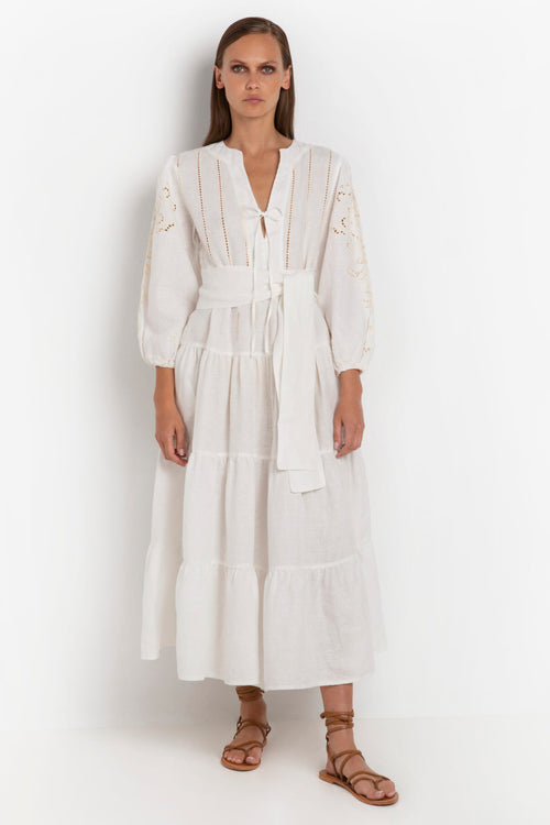Dress Tinos long white/cream