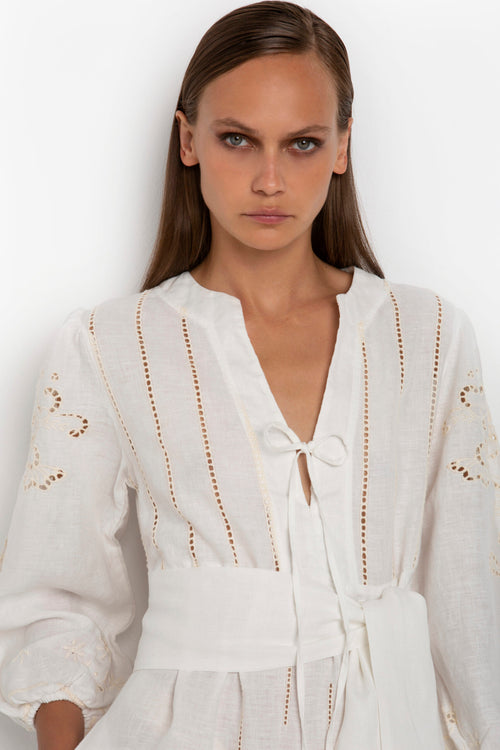 Dress Tinos long white/cream