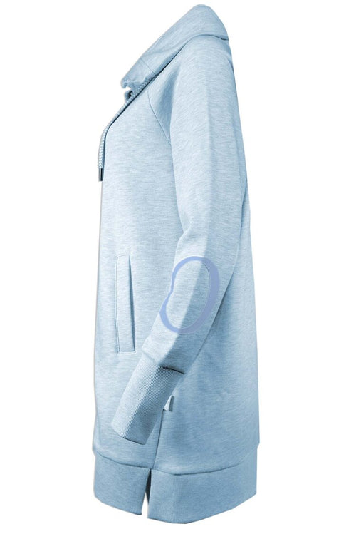 Sweatjacke long mit Stehkragen light blue