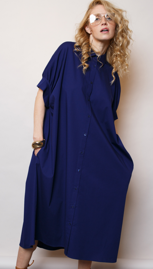 Emily Hemdblusenkleid loose Style navy