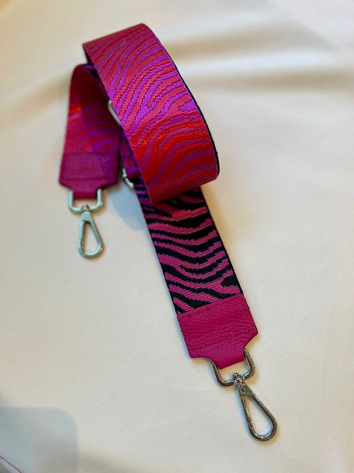 Taschengurt Zebra pink/red