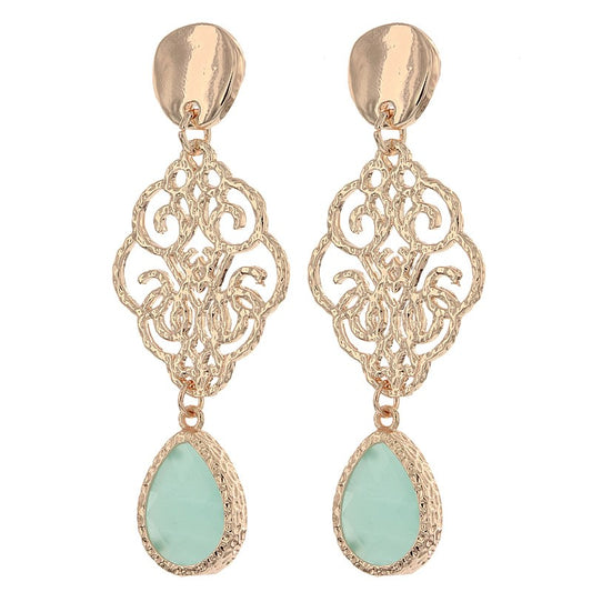 farbe:Turkis | Ohrringe Palazzo rosegold