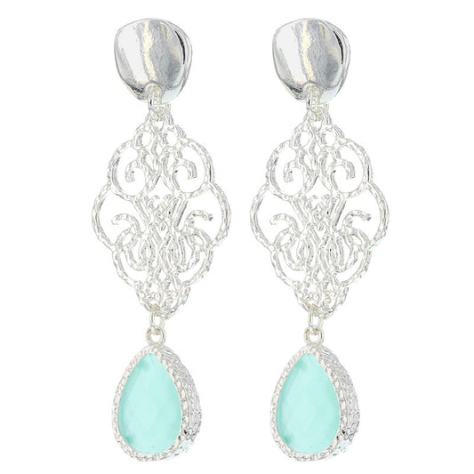 farbe:Türkis | Ohrringe Palazzo silber