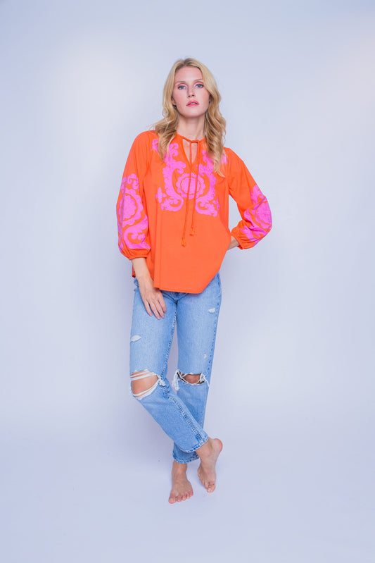 Tunika "Ornament Love" Cotton orange/pink