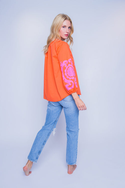 Tunika "Ornament Love" Cotton orange/pink