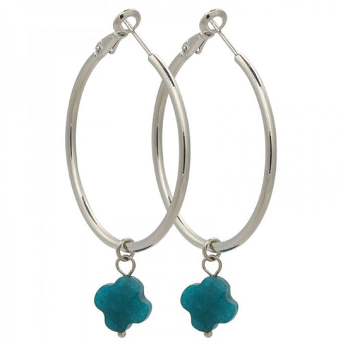 farbe:Turkis | Ohrringe Creole Clover