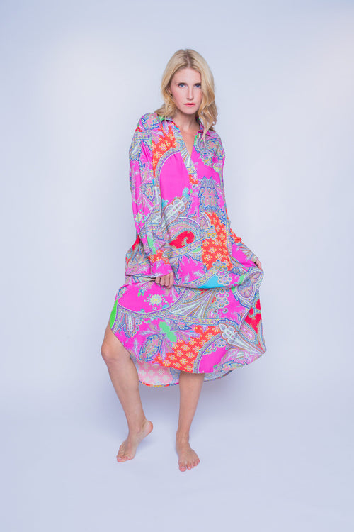 Hemdblusen Dress Pink Paisley