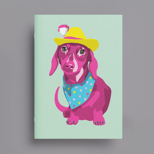 Notizheft A5 "Dachshund mit Hut"