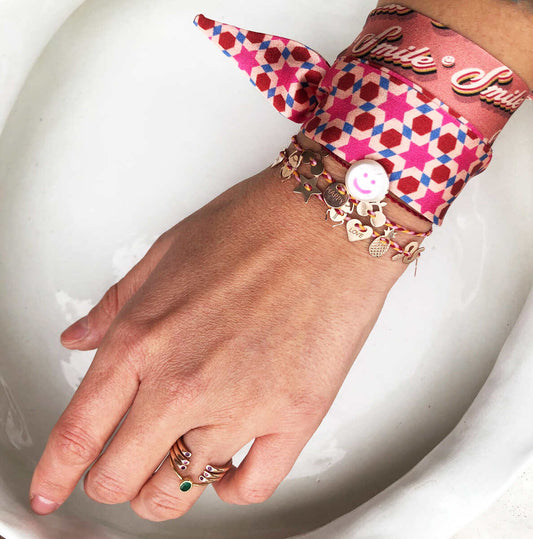 Sorbet Silk Bracelets Pink Star