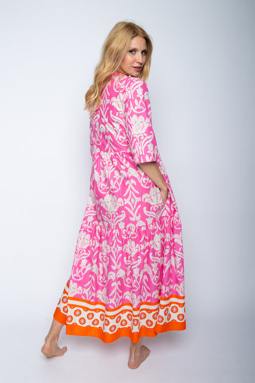 Emily Boho Stufen Dress pink/orange Border