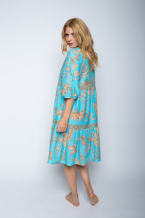 Emily Kleid "Leaves" sand/aqua
