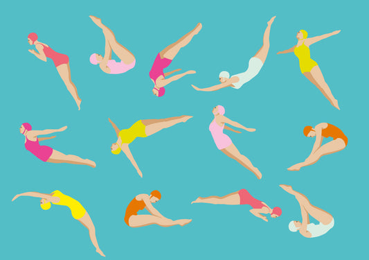 Postkarte "Schwimmerinnen"