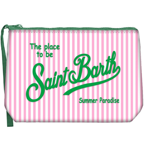 Aline Pochette Sponge Mini Stripes pink/green