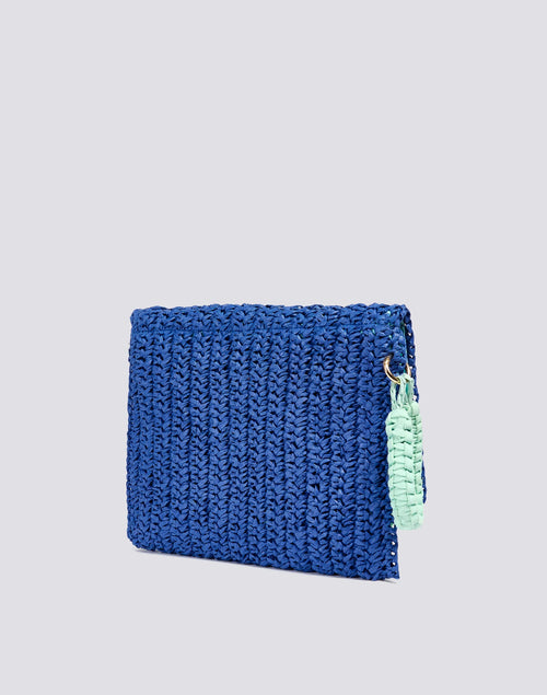 Sundek Clutch Straw "Gabi" blue