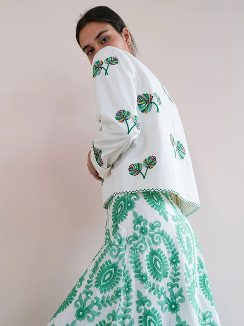 Basil Jacket Palm Leaf