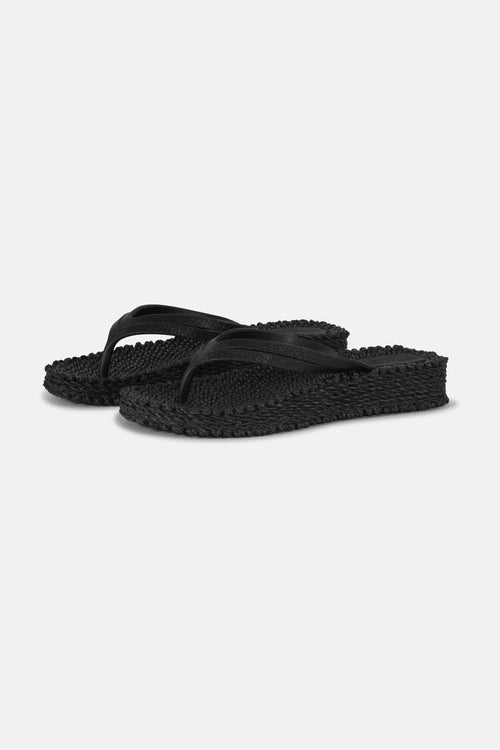 Ilse Jacobsen Plateau Flip Flops Glitter schwarz
