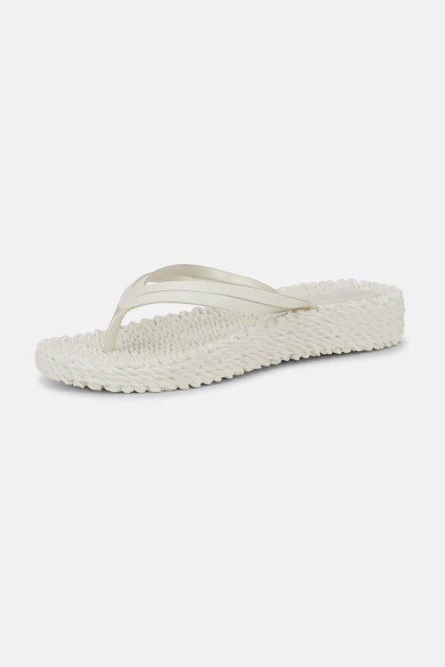 Ilse Jacobsen Plateau Flip Flops Glitter Cream
