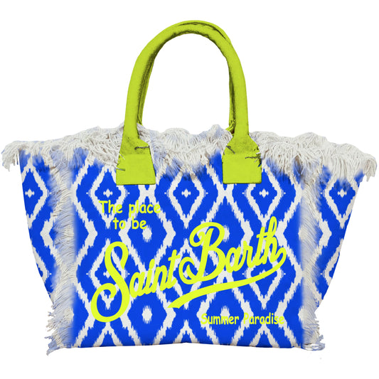 Tasche Colette Canvas Ikat Indigo blue/fluo yellow