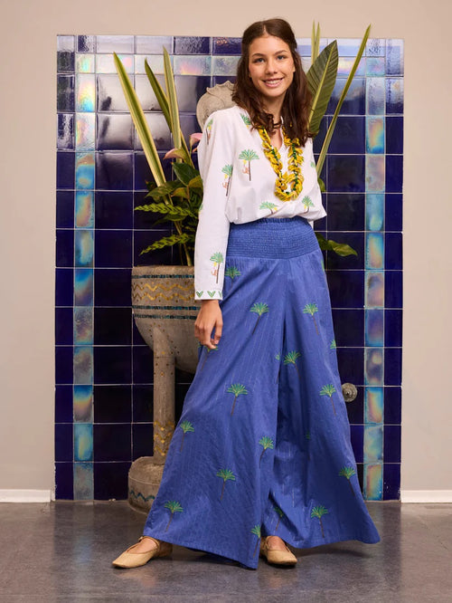 Columbia Blouse "White Palm Embroidery"