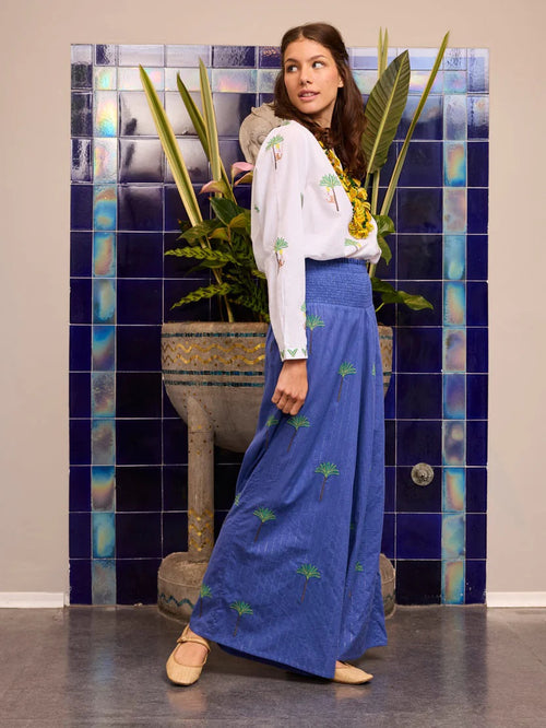 Columbia Blouse "White Palm Embroidery"