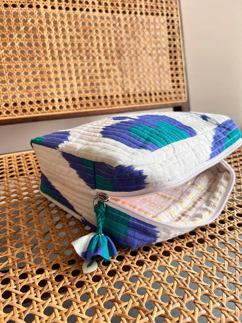Cosmetic Bag Ikat petrol