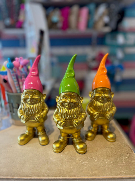 Gartenzwerg Gold/Neon Gr M