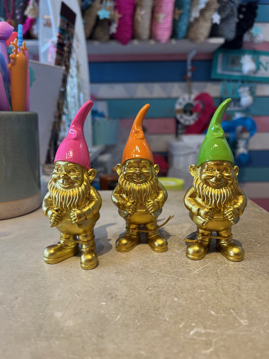 Garten Zwerg Gold/Neon Gr S