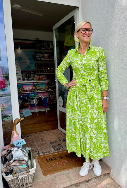 Hemdblusenkleid "Green Flower"