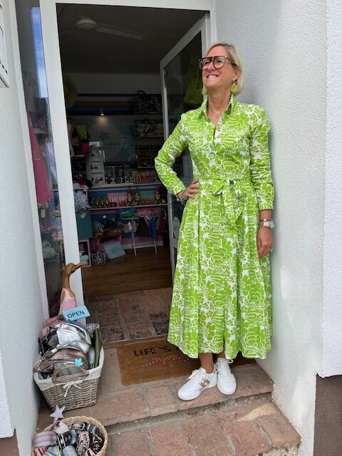 Hemdblusenkleid "Green Flower"