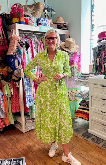 Hemdblusenkleid "Green Flower"