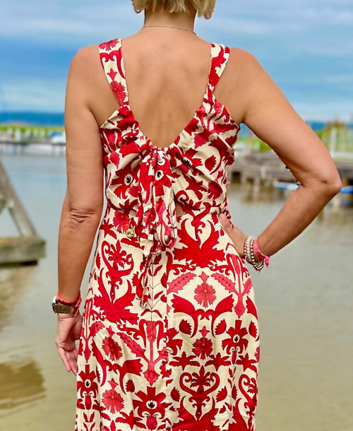 Seidendress Viola "red Flowers"