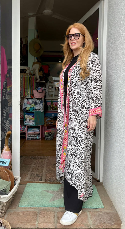 Seiden Kimono Print Zebra