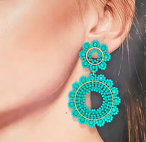 Ohrstecker Beads "Double Turquoise"