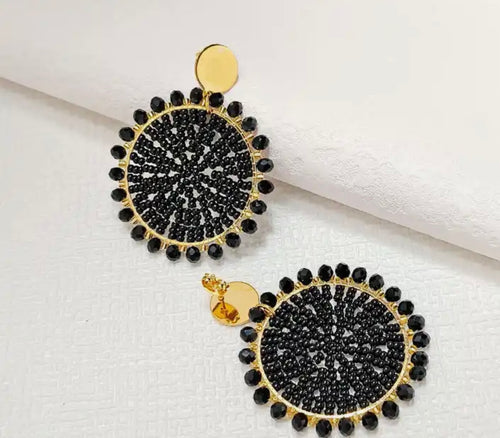 Ohrstecker Beads "Golden Black"