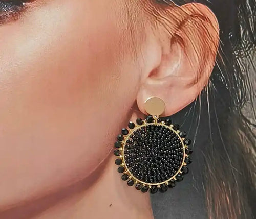 Ohrstecker Beads "Golden Black"