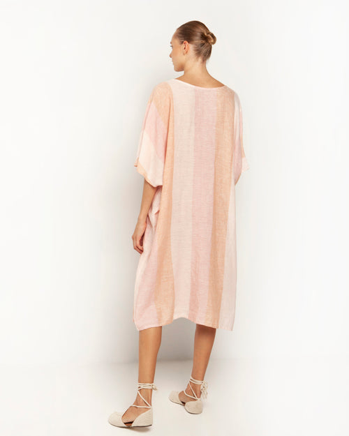Kaftandress Stripes soft pink