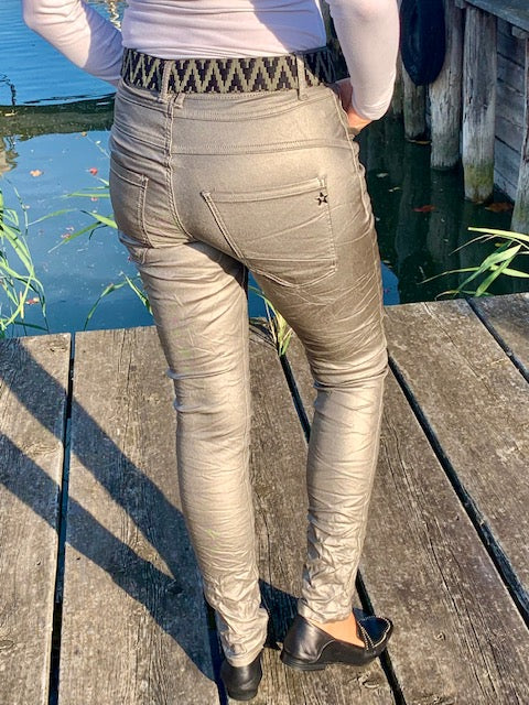 Jeans Stretch Shiny Bronze