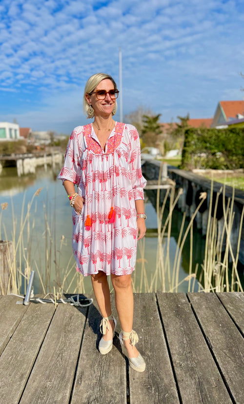 Dress Short "Pink Palm"
