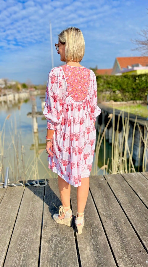 Dress Short "Pink Palm"