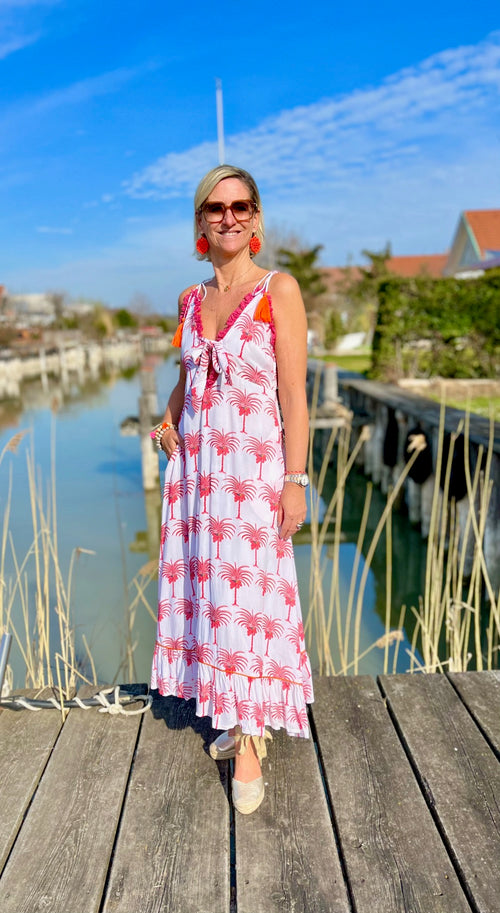 Dress long "Pink Palm"