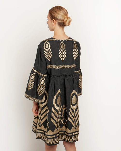 Dress Mykonos Feather short charcoal/gold