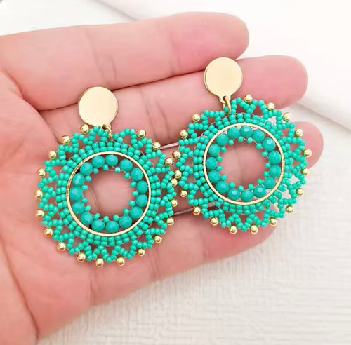 Ohrstecker Beads " Smaragd Queen"