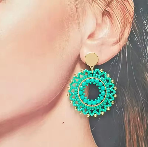 Ohrstecker Beads " Smaragd Queen"