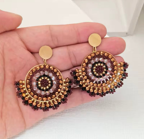 Ohrstecker Beads " Toffee"