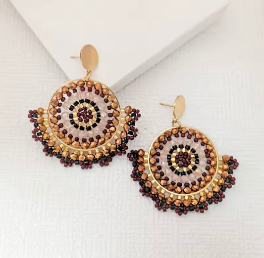 Ohrstecker Beads " Toffee"