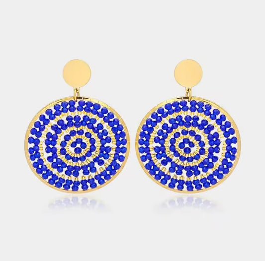 Ohrstecker Beads " Blue loves Gold"