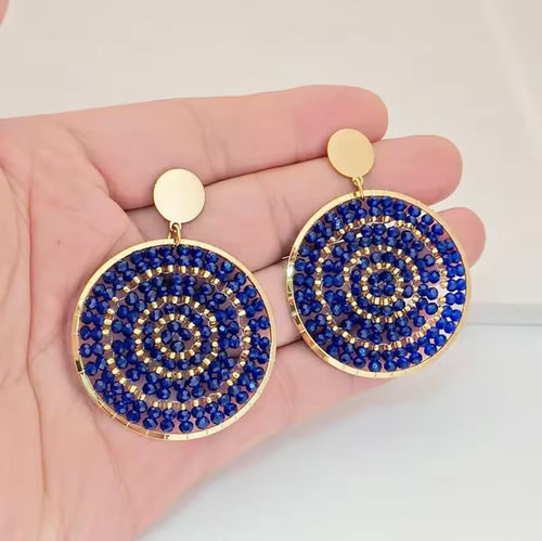 Ohrstecker Beads " Blue loves Gold"